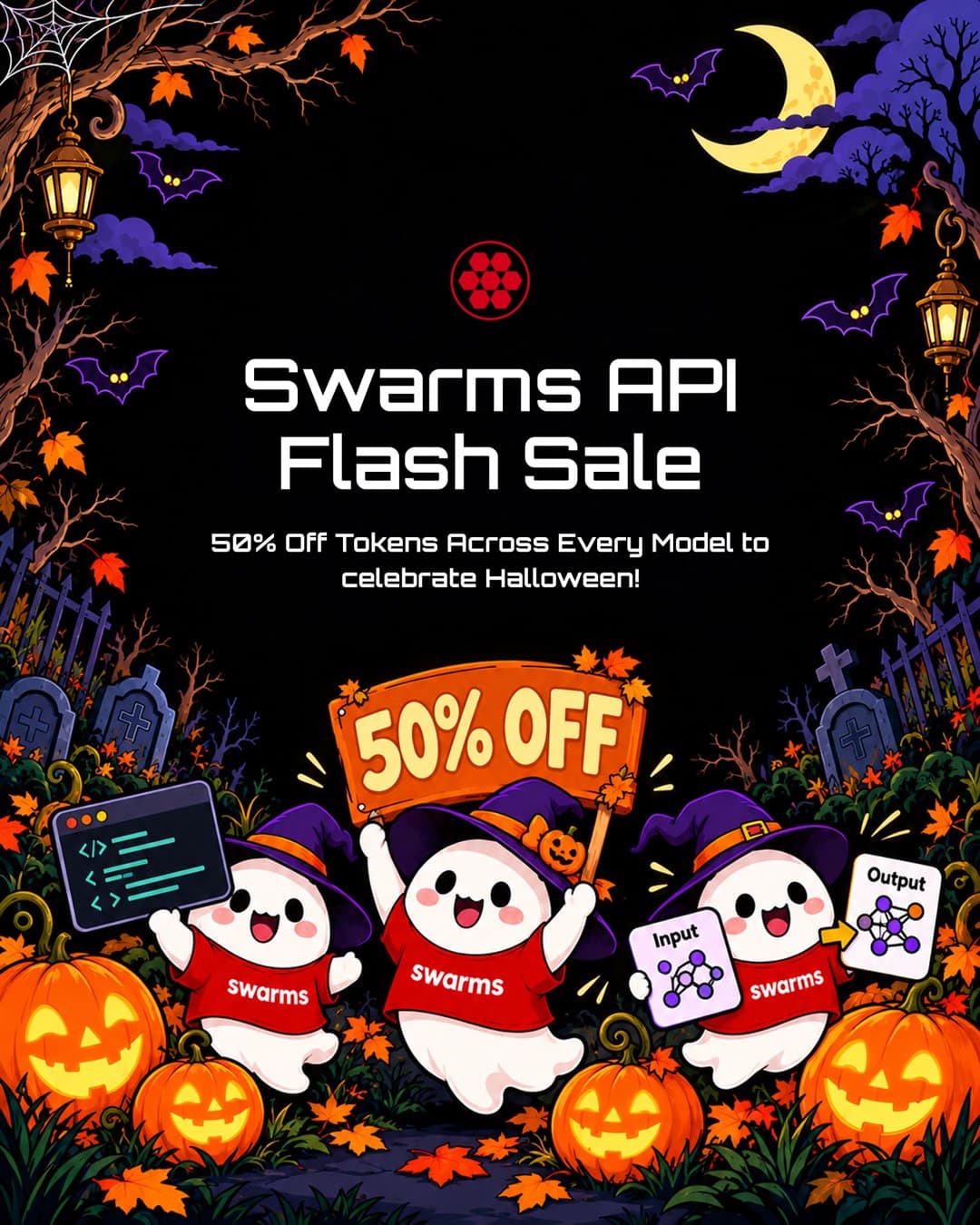 Swarms API Flash Sale: 50% off tokens across every model