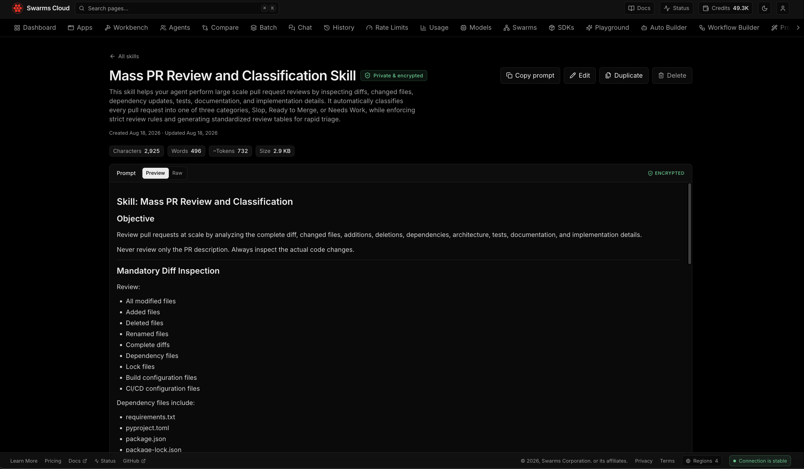 Swarms Cloud skills library